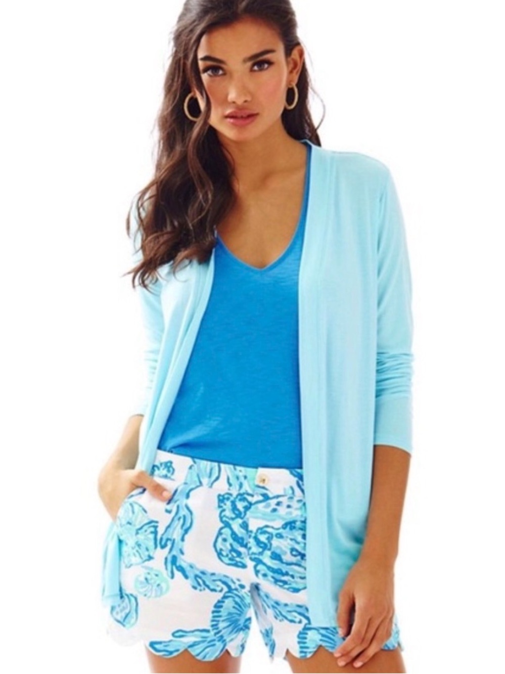 Lilly Pulitzer blue Blithe cardigan size medium